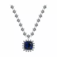 Колье Diamant online, серебро, 925 проба, фианит, длина 35 см