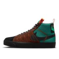 Кеды NIKE SB Zoom Blazer, демисезонные, повседневные, натуральная замша, высокие, нескользящая подошва, размер 8.5us, коричневый, зеленый