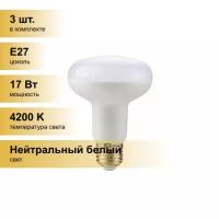 (3 шт.) Светодиодная лампочка Ecola R80 E27 17W 4200K 4K 114x80 пласт./алюм. Premium G7NV17ELC