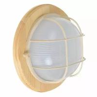 Светильник для бани и сауны круглый с решеткой Termo 60 01 18, IP54 100Вт 1хЕ27, цвет береза