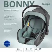 Автокресло Indigo BONNY, группа 0+, 0-13 кг, зеленый-серый