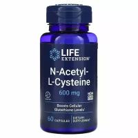 Антиоксидант N-ацетил-L-цистеин Life Extension N-Acetyl-L-Cysteine 600 мг, 60 растительных капсул