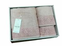 Полотенце набор SUZANNE (розовый, 75x150)