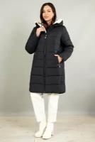 NortFolk Куртка женская зима с капюшоном 408340Y20N/ Полупальто женское зимнее цвет темно-синий размер 54