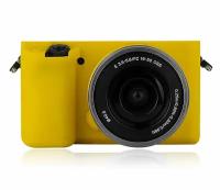 Защитный силиконовый чехол MyPads Antiurto для фотоаппарата Sony Alpha ILCE-6000/ A6000 из мягкого качественного силикона желтый