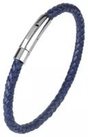 Стильный мужской женский браслет MyPads A160-089 плетенный шнурок 20 см из натуральной кожи ручной работы с магнитной застежкой из нержавеющей ст
