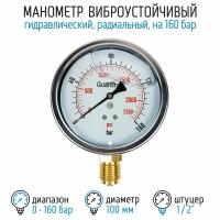 Манометр виброустойчивый YN100Z на 160 бар, 100 мм, G 1/2