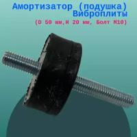 Амортизатор (подушка) Виброплиты (D 50 мм,H 20 мм, Болт М10)