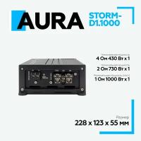 Aura STORM-D1.1000 Усилитель 1-канальный 1х1000W Band-Pass фильтр ДУ компактный