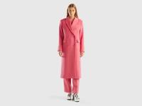 Длинное двубортное пальто из смесовой шерсти United Colors of Benetton для женщин 23A-2N3GDN038-11F-46