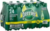 Минеральная вода Perrier газированная, со вкусом лимона, ПЭТ, 24 шт. по 0.5 л