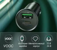 Автомобильное зарядное устройство Baseus Circular Metal PPS Quick Charger Car Charger (CCYS), черный