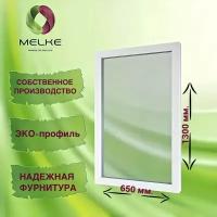 Окно глухое, 1300 x 650 профиль Melke 60, 2-х камерный стеклопакет, 3 стекла