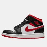 Кроссовки Nike Air Jordan 1 Mid GS 'Black Gym Red'