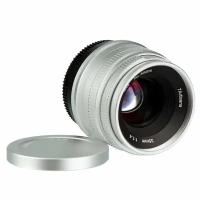 Объектив 7artisans 35mm F1.4 APS-C Fuji (X Mount), серебряный