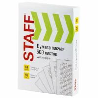 Бумага писчая А4, 65 г/м2, 500 л, Россия, белизна 92%(ISO), STAFF, 114215