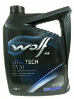 Синтетическое моторное масло Wolf Vitaltech 5W50, 5 л