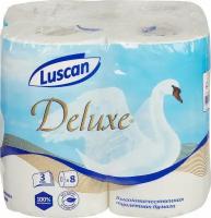 Туалетная бумага Бумага туалетная Luscan Deluxe 3 слоя,19,35м 155л 8 рулонов