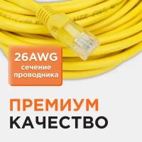 Патч-корд Cablexpert UTP кат.5e, 5м, литой, многожильный (жёлтый)