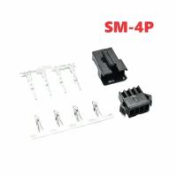 Разъём SM-4P СМ-4Р YP 4-х контактный (папа-мама) SM2.5-4P черный коннектор JST SM без проводов JST SM2.54 штекер Connector