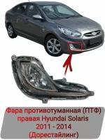 Фара противотуманная (ПТФ) правая Hyundai Solaris 2011-2014