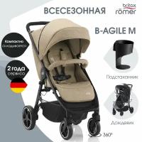 Прогулочная коляска Britax Roemer B-Agile M, linen beige, цвет шасси: черный