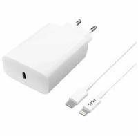 Сетевое зарядное устройство TFN Type-C PD 20W+кабель 8pin white