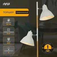 Торшер HIPER H089-2 2*Е27*60Вт WHITE/BROWN