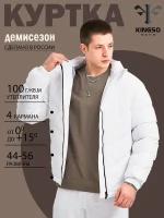 Куртка демисезонная KINGSO MENS, размер M, белый, с капюшоном