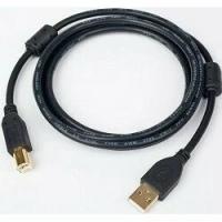 Bion Кабель интерфейсный USB 2.0 AM/BM, позолоченные контакты, ферритовые кольца, 3м, черный (BXP-CCF-USB2-AMBM-030)