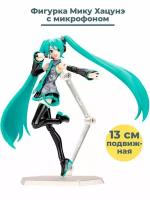 Фигурка Мику Хацунэ с микрофоном Miku Hatsune подставка 13 см