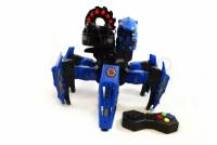 Робот паук на пульте управления (Свет, звук, стреляет дисками и пулями) синий