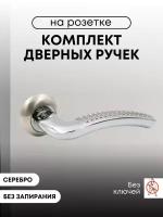 Ручки дверные межкомнатные на розетке Loid 15 SN/CP, комплект, матовый хром/хром