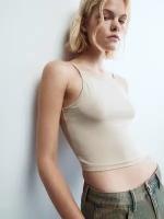 Майка-топ хлопковая на тонких бретельках Befree CROPTOPCOL2-61-L/XL