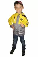 Ветровка для мальчика Эврика детская одежда М-685 размер 98-56-51 цвет: графит/желтый