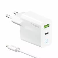 Зарядный комплект Deppa 11396 + кабель USB-C - Lightning, 20 Вт, белый