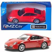 Машинка металлическая Uni-Fortune RMZ City 1:43 Porsche 911 Turbo, без механизмов (цвет красный)