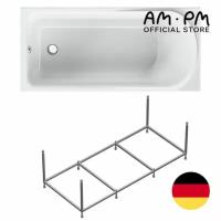 Ванна акриловая AM.PM Like 150x70 см комплект 2 в 1: ванна с каркасом; эргономичный подголовник, увеличенный внутренний объем, литьевой акрил, усиленный корпус, гарантия 15 лет, Германия