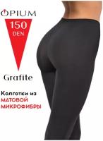 Колготки женские из микрофибры OPIUM Microfiber 150 den, grafite, размер 2