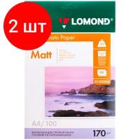 Фотобумага для струйной печати Lomond А4 170 г/м2 100 листов двухсторонняя матовая 0102006 (1)