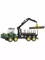 02133 Bruder Трактор John Deere 1210E с прицепом