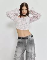 Блуза Gloria Jeans, размер 14-15л/170 (42), белый, мультиколор