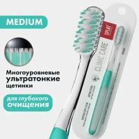 Зубная щетка SPLAT Professional CLINIC CARE сплат профессиональная средней жесткости зеленого цвета щетка для зубов 1 шт