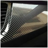 SunGrass / Защитная виниловая плёнка карбон 150х100 см 5D / Декор для мебели / Виниловая автомобильная черная карбоновая самоклеющаяся пленка