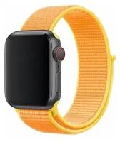 Ремешок нейлоновый для Apple Watch 42/44/45мм (40), канареечно желтый, на липучке