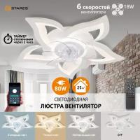 Управляемая светодиодная люстра с вент. FAN ELLA 80W+18W