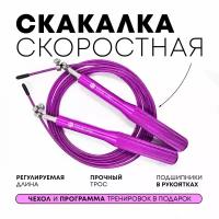 Скакалка спортивная скоростная регулируемая взрослая, детская, для фитнеса, бокса с чехлом