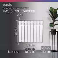 Биметаллический секционный радиатор Oasis Pro 350/80/8