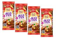 Alpen Gold Max Fun, шоколад молочный Манго Ананас Маракуйя, Взрывная карамель и шипучие шарики (4 шт по 150г.)