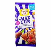 Шоколад Alpen Gold Max Fun с карамелью мармеладом и печеньем